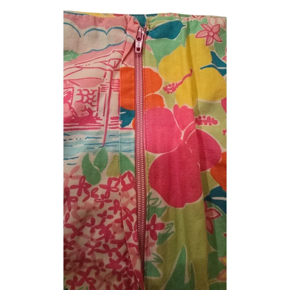 Lilly Pulitzer Lined Skirt‎ Women  Tropical Floral Print Preppy Y2K Skirt SZ 10